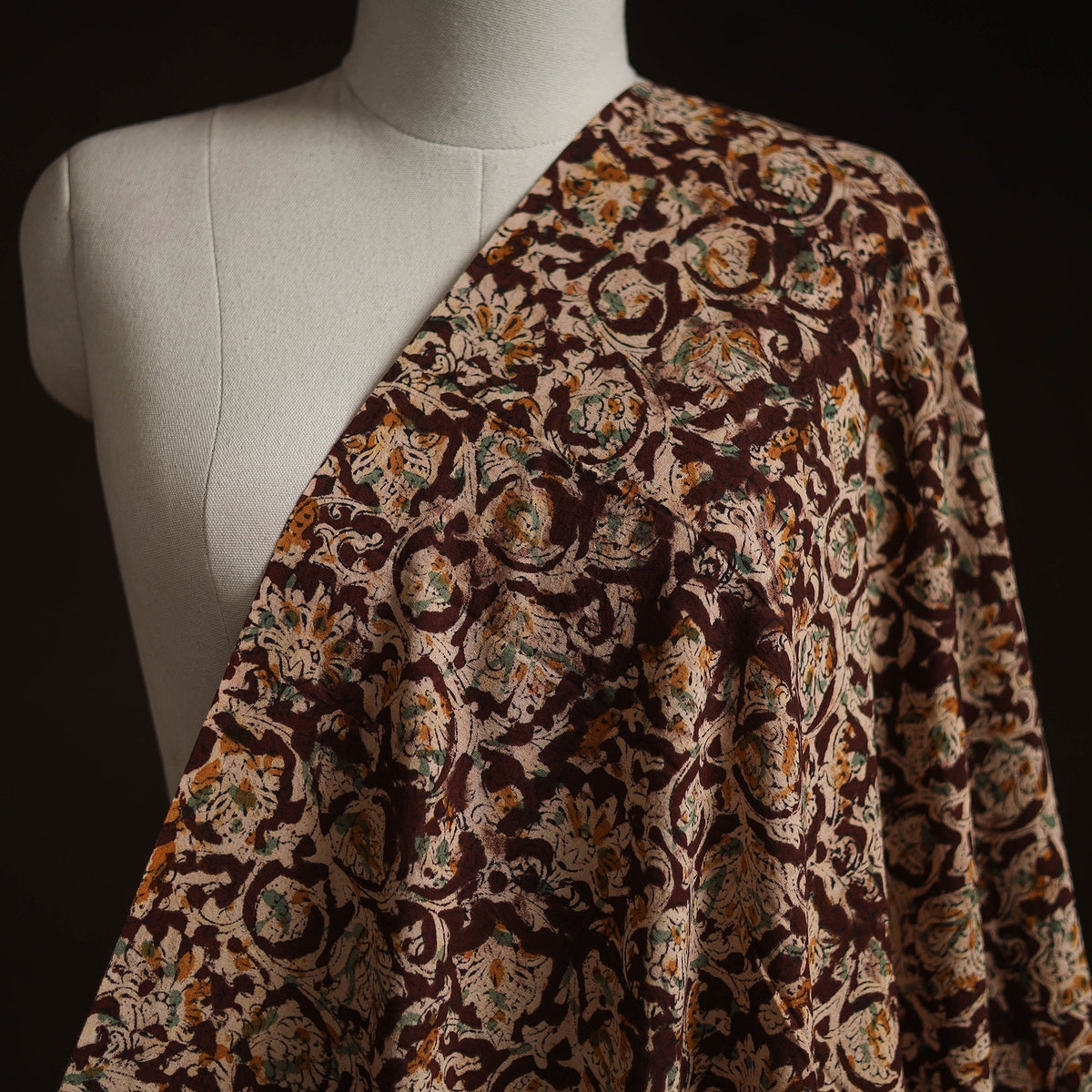 Pedana hand block print natural dyed cotton kalamkari