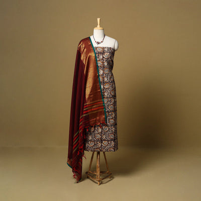 Pedana kalamkari cotton 2pc unstitched dress material