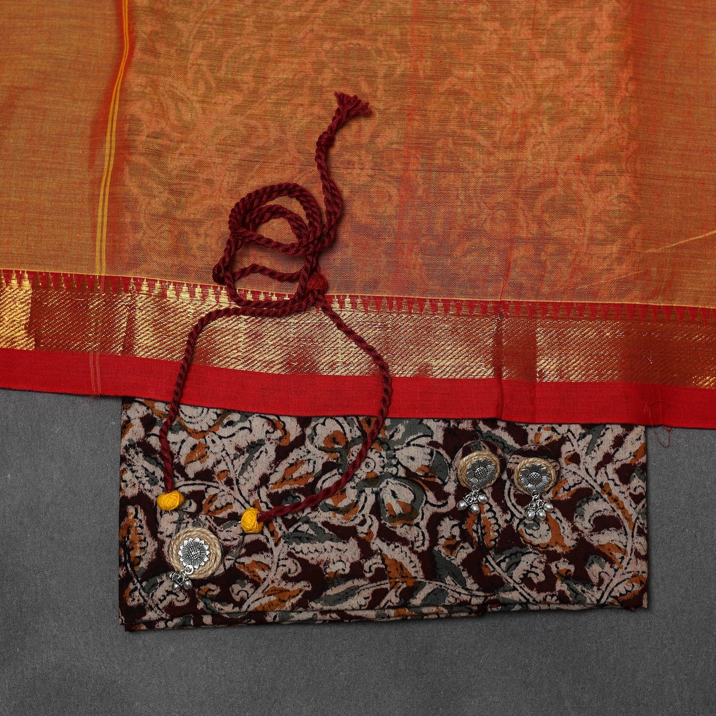 Pedana kalamkari cotton 2pc unstitched dress material