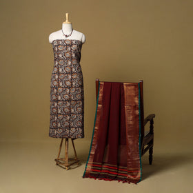 Pedana kalamkari cotton 2pc unstitched dress material