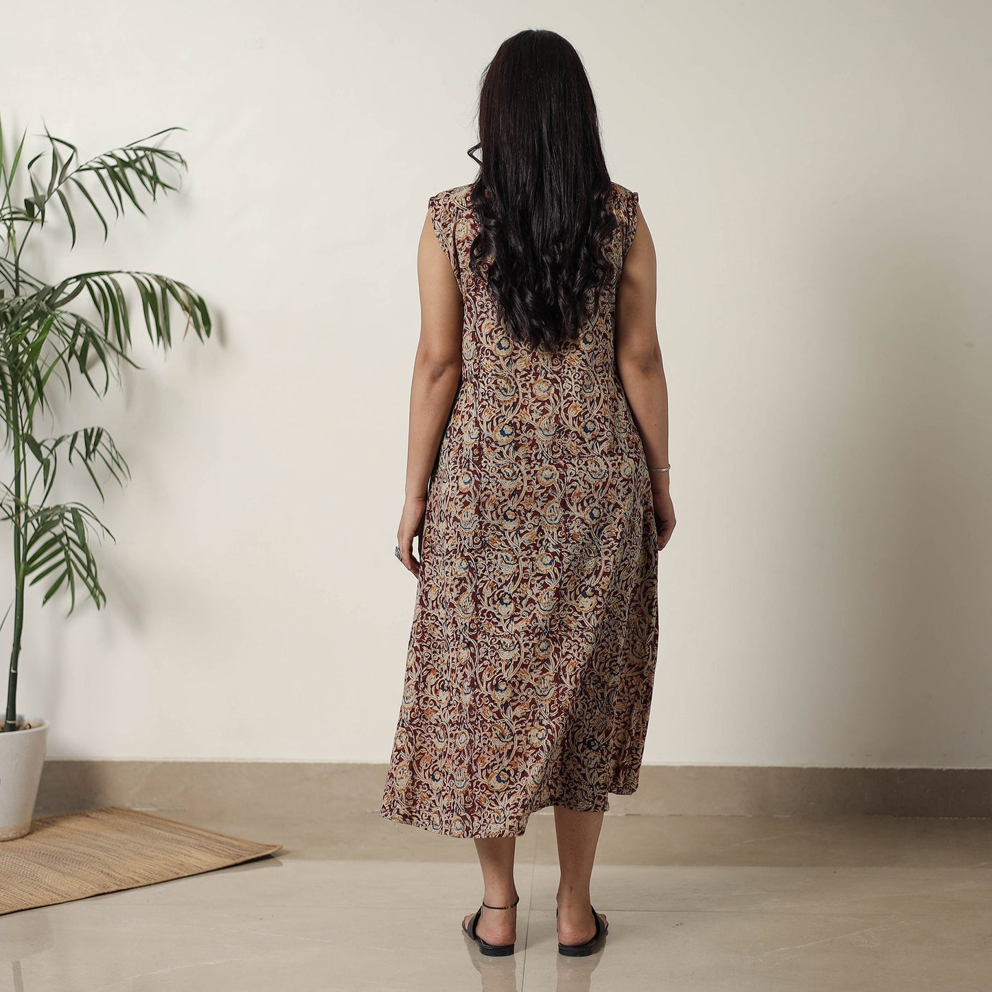  Pedana Kalamkari Block Printed Cotton Dress 15 