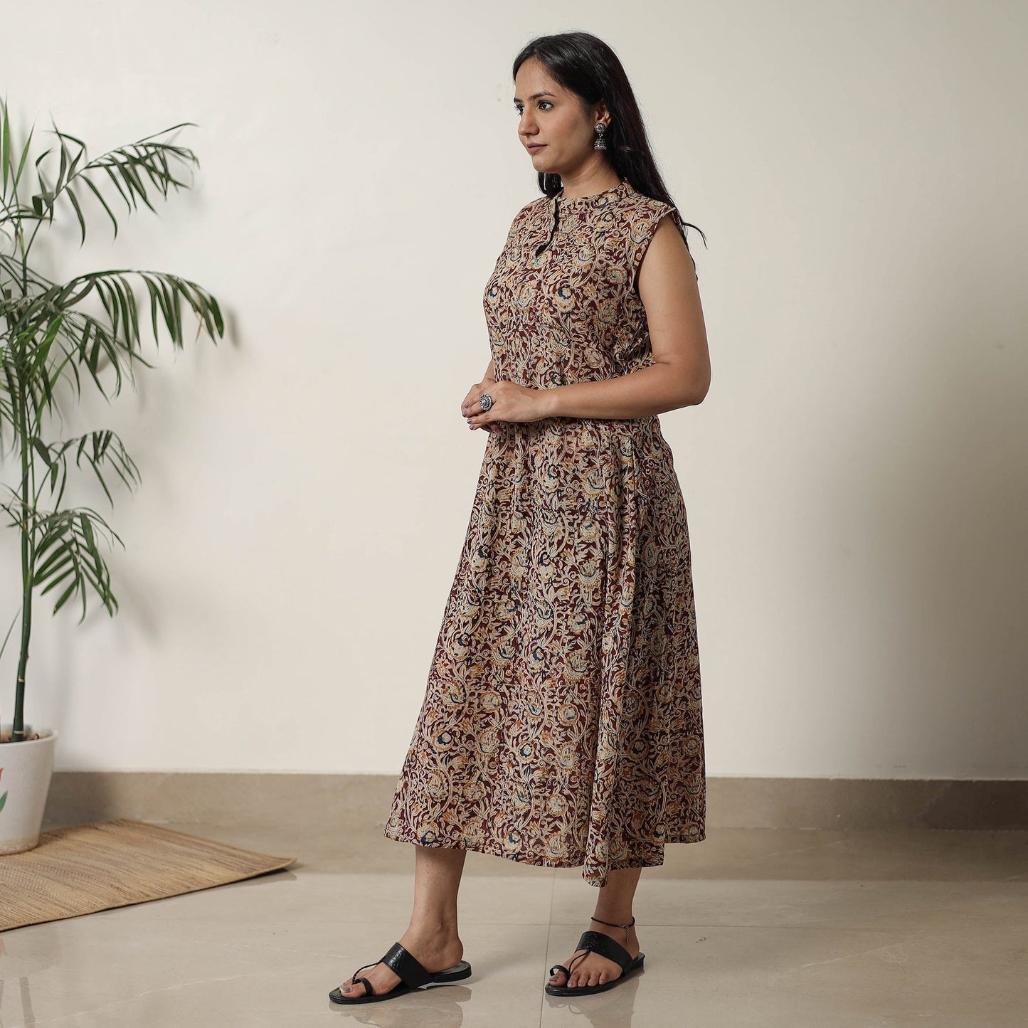  Pedana Kalamkari Block Printed Cotton Dress 15 