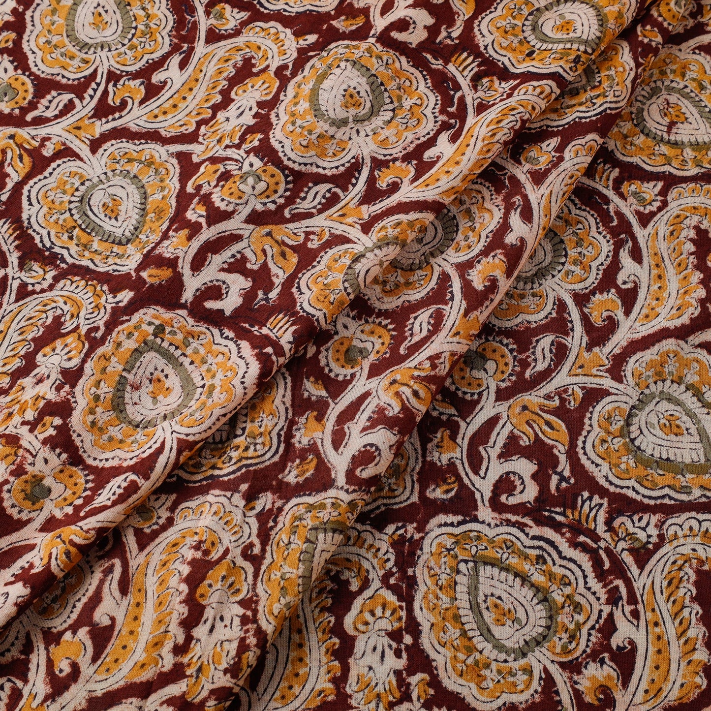  Pedana Kalamkari Block Printed Mul Cotton Fabric 