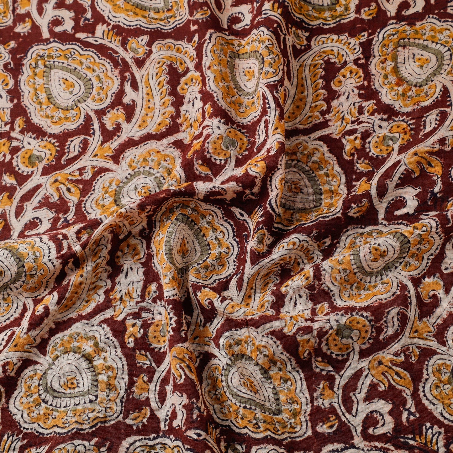  Pedana Kalamkari Block Printed Mul Cotton Fabric 