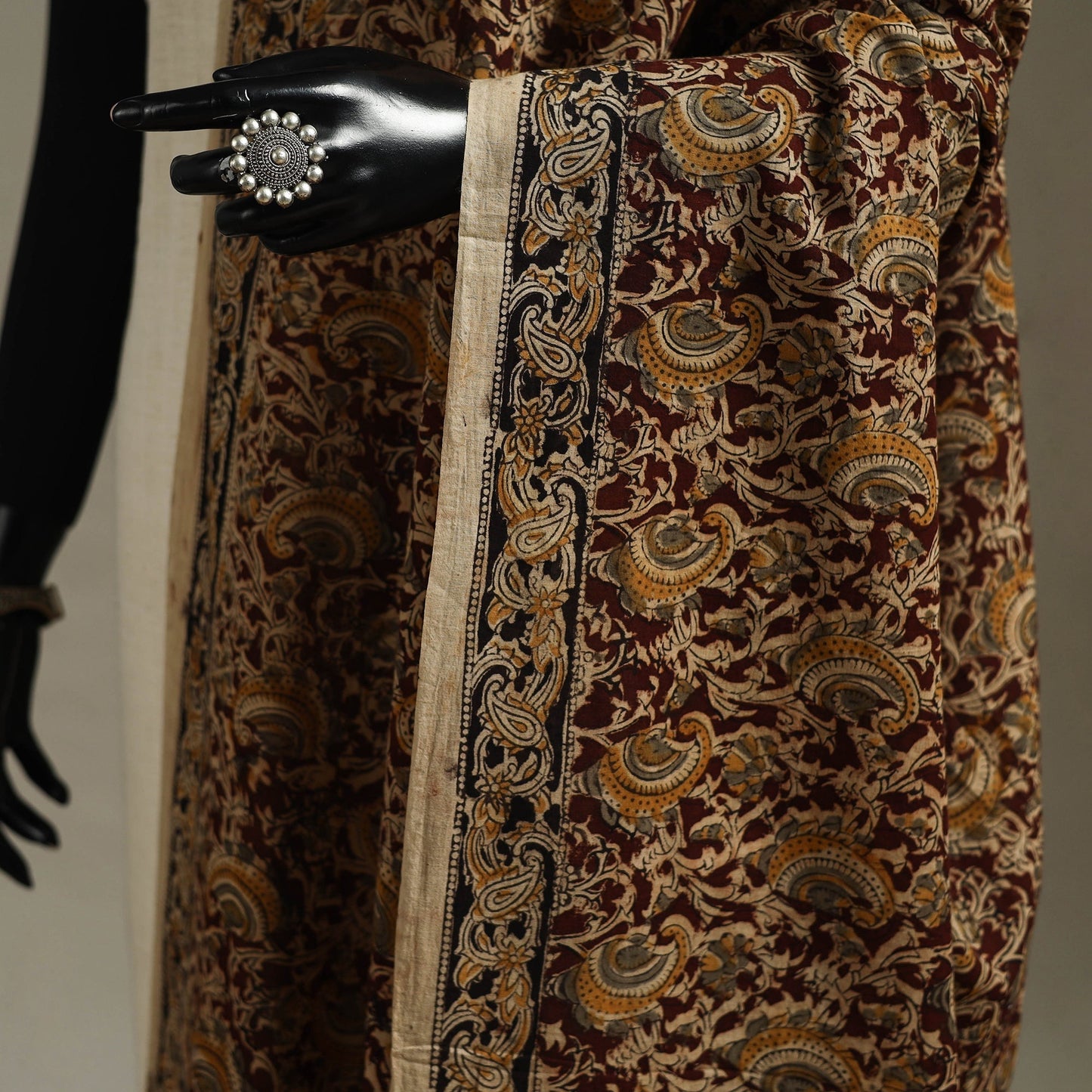 Pedana natural dyed cotton kalamkari dupatta 01