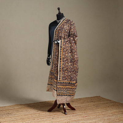 Maroon - pedana natural dyed cotton kalamkari dupatta 08