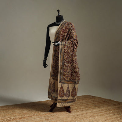 Pedana natural dyed cotton kalamkari dupatta 11