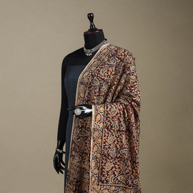 Maroon - pedana natural dyed cotton kalamkari dupatta 24