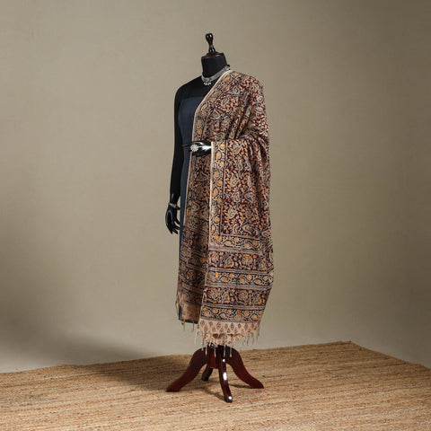 Maroon - pedana natural dyed cotton kalamkari dupatta 24