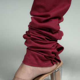 Maroon - pink - plain dyed cotton ankle length churidar