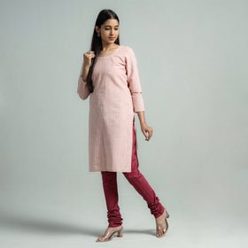 Maroon - pink - plain dyed cotton ankle length churidar