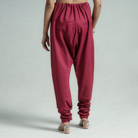 Maroon - pink - plain dyed cotton ankle length churidar