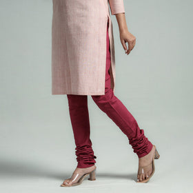 Maroon - pink - plain dyed cotton ankle length churidar
