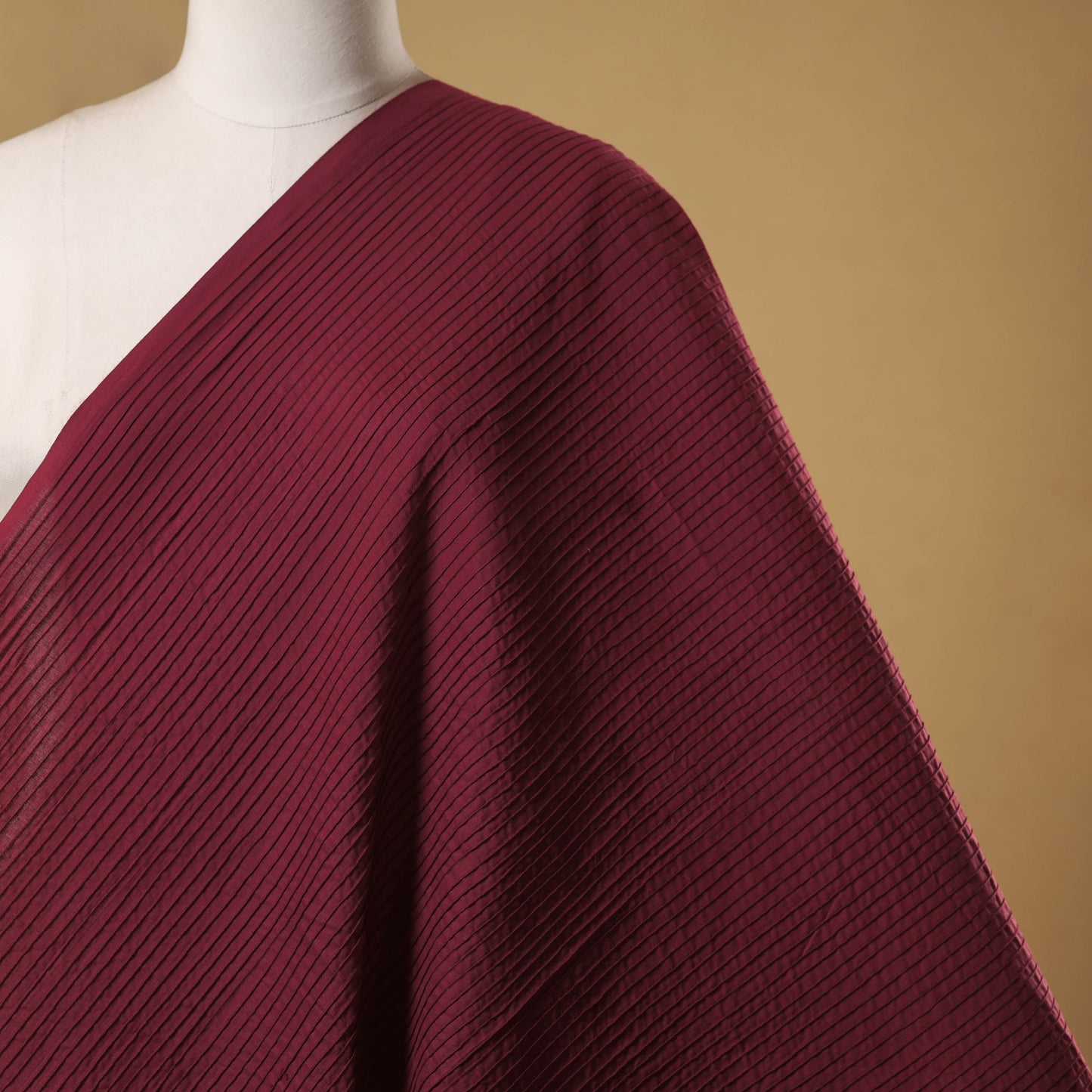 Pintuck plain cotton fabric 07 - handcrafted