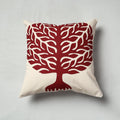 Maroon Pipli Applique Work Cotton Cushion Cover