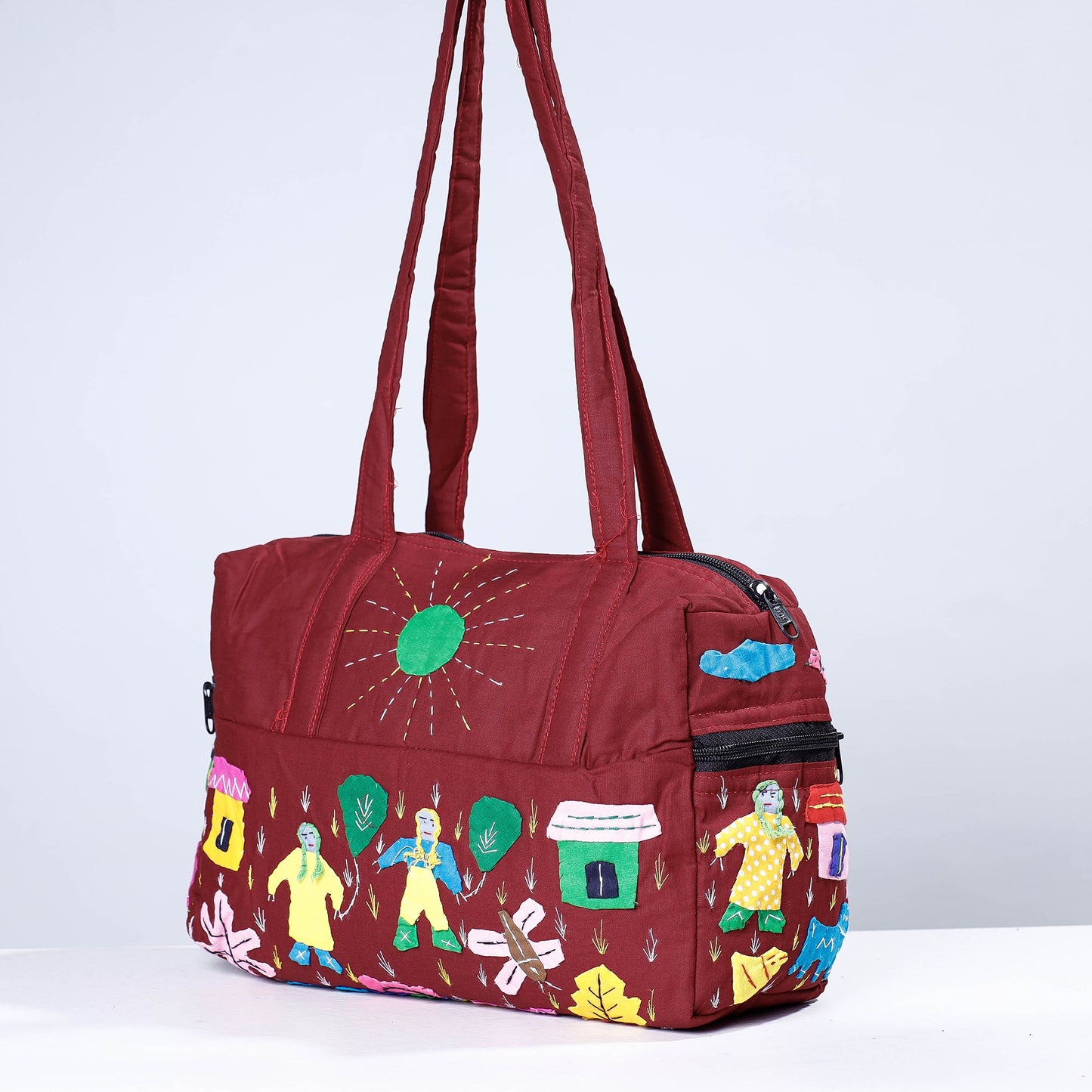 Buy Pipli Applique Work Cotton Shoulder Bag Online at iTokri.com