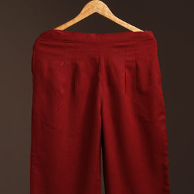 Maroon - plain flex cotton elasticated palazzo 07