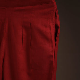 Maroon - plain flex cotton elasticated palazzo 07