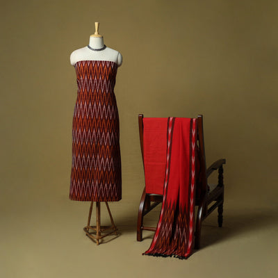 Pochampally ikat 3pc cotton unstitched dress material 48
