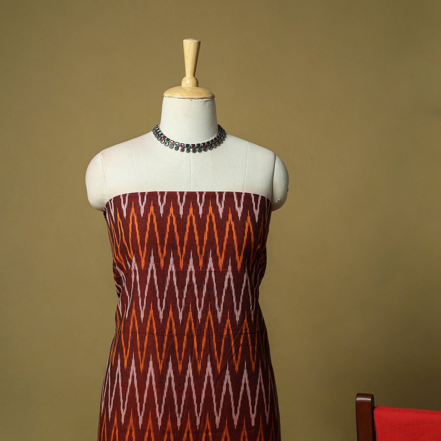 Pochampally ikat 3pc cotton unstitched dress material 48