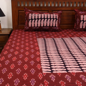 Pochampally ikat with bagh patch cotton bedsheet set 10