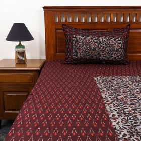 Buy Pochampally Ikat with Bagru Patch Cotton Bedsheet Set 