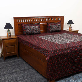 Buy Pochampally Ikat with Bagru Patch Cotton Bedsheet Set 