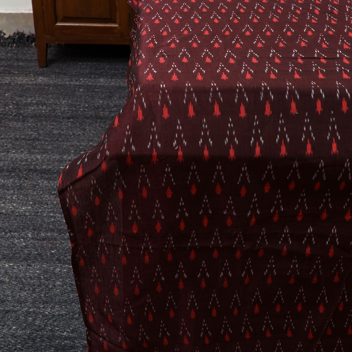 Buy Pochampally Ikat with Bagru Patch Cotton Bedsheet Set 