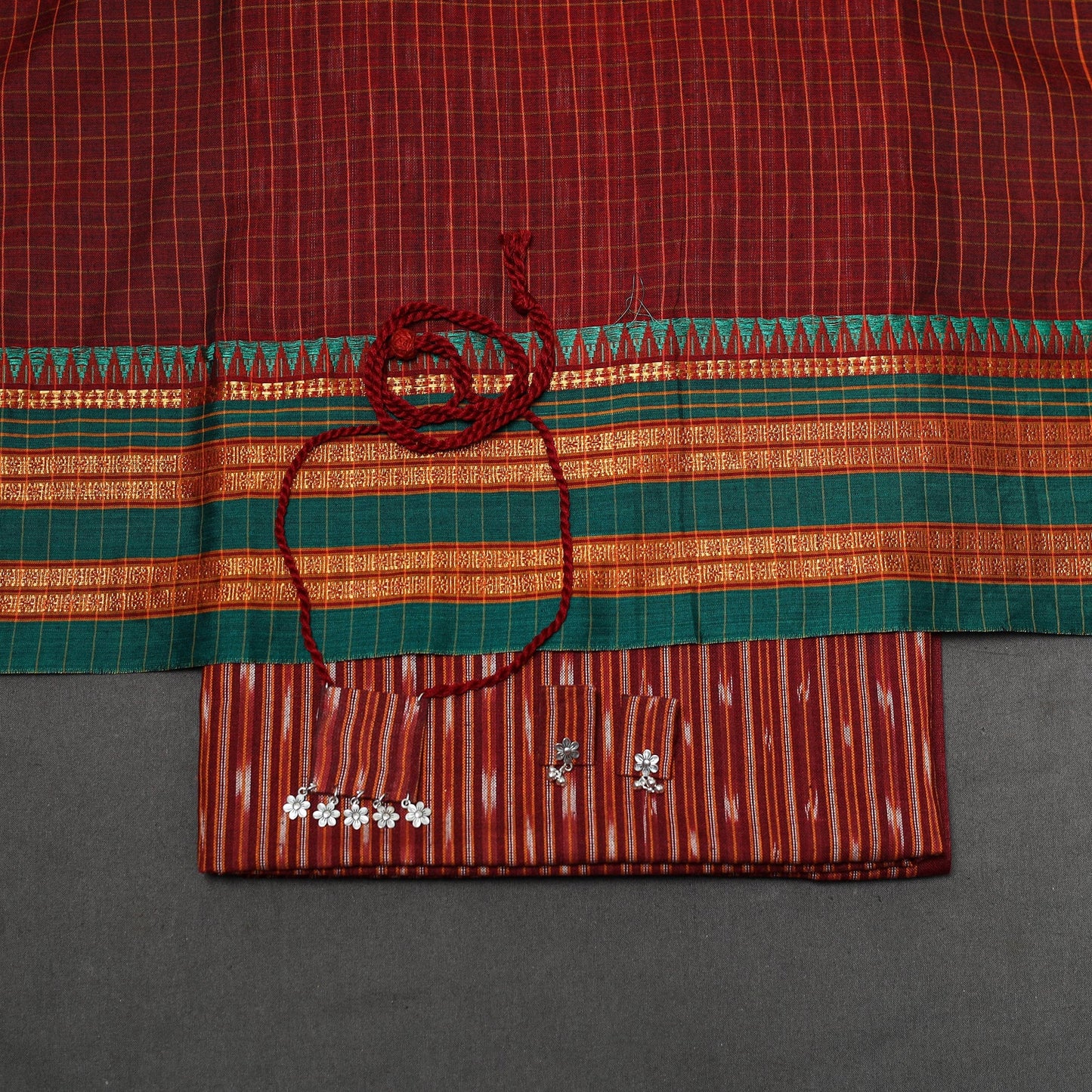 Pochampally ikat cotton 2pc unstitched dress material