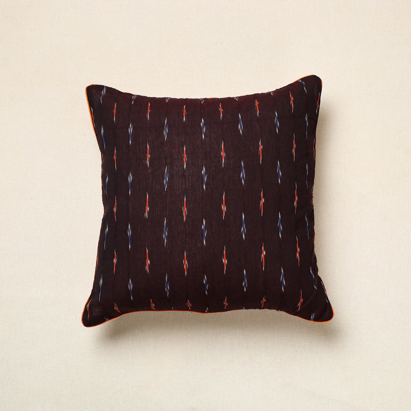 Maroon Pochampally Ikat Cotton Cushion Cover (16 x 16 in) 04