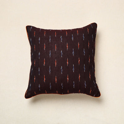 Maroon Pochampally Ikat Cotton Cushion Cover (16 x 16 in) 04