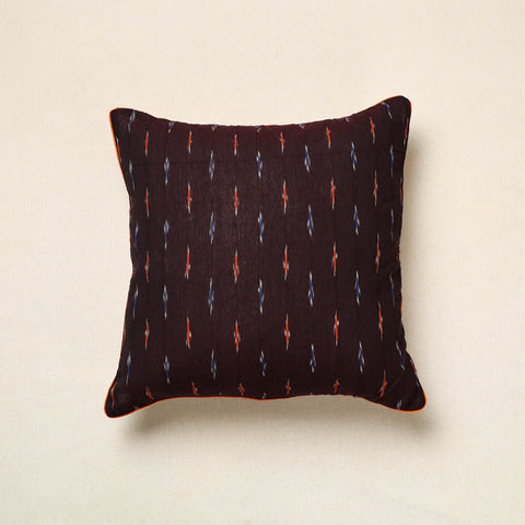 Maroon Pochampally Ikat Cotton Cushion Cover (16 x 16 in) 04