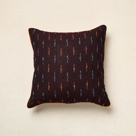 Maroon Pochampally Ikat Cotton Cushion Cover (16 x 16 in) 04