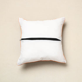 Maroon Pochampally Ikat Cotton Cushion Cover (16 x 16 in) 04