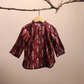 Maroon - pochampally ikat cotton kids kurta (6-12 months)
