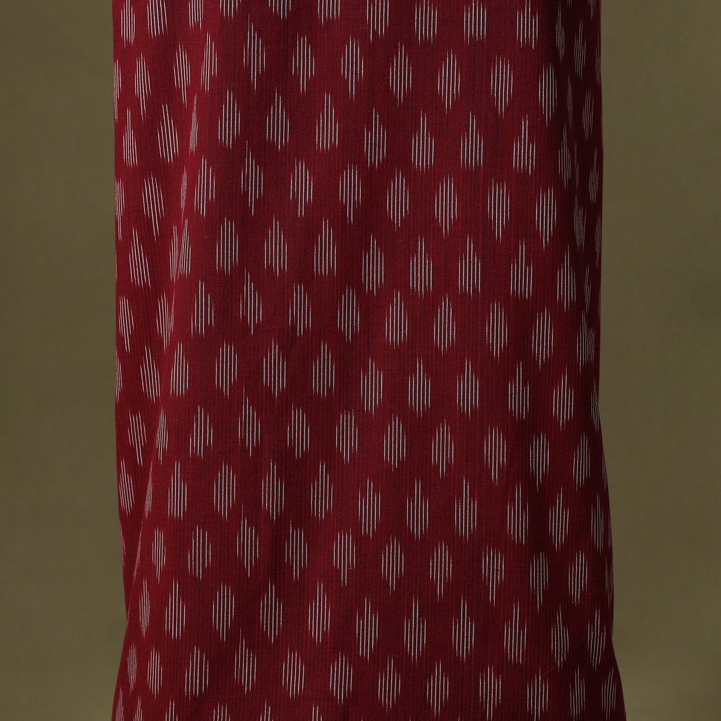 Maroon Pochampally Ikat Cotton Unstitched Kurta Material