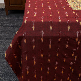 Maroon - pochampally ikat with kalamkari patch cotton