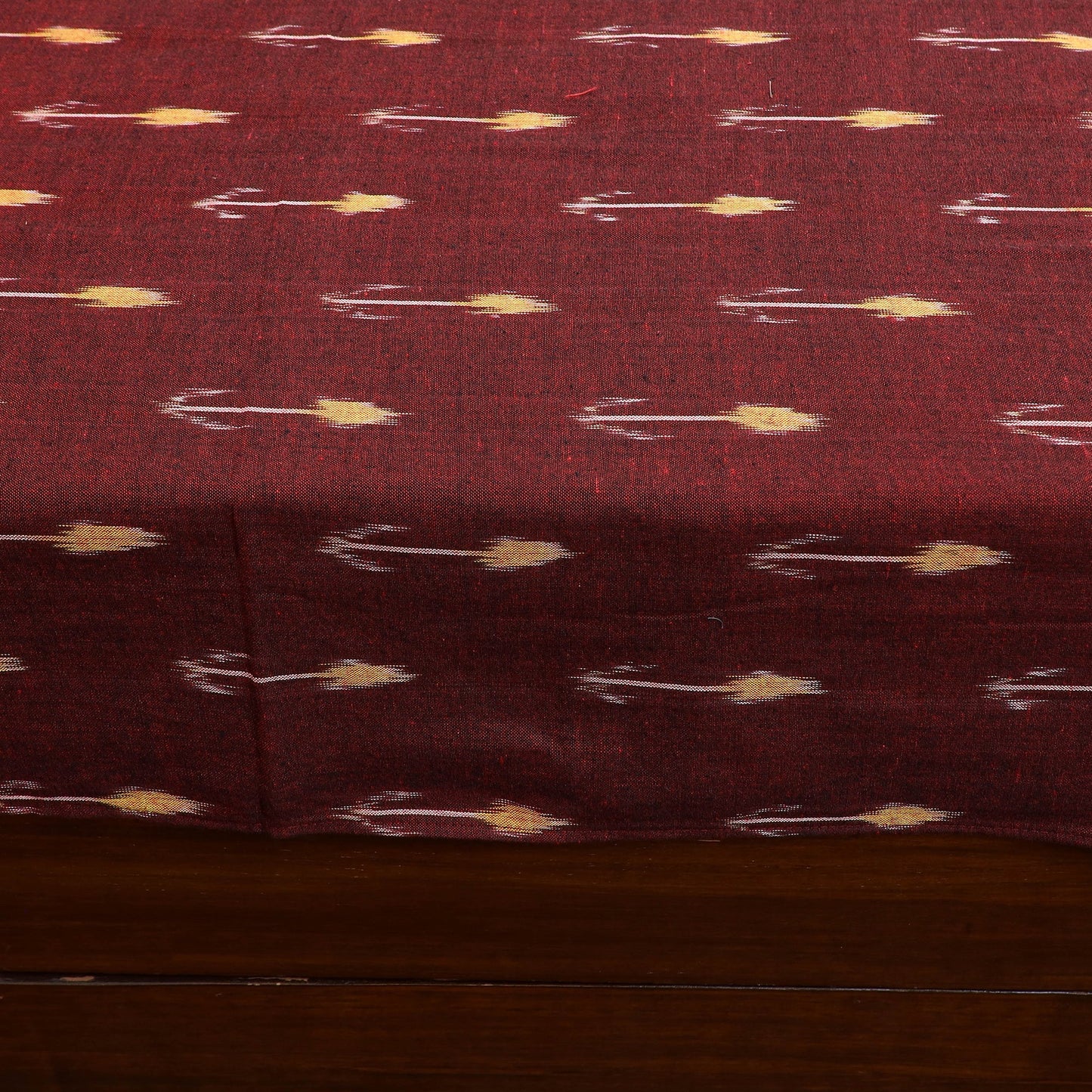 Maroon - pochampally ikat with kalamkari patch cotton