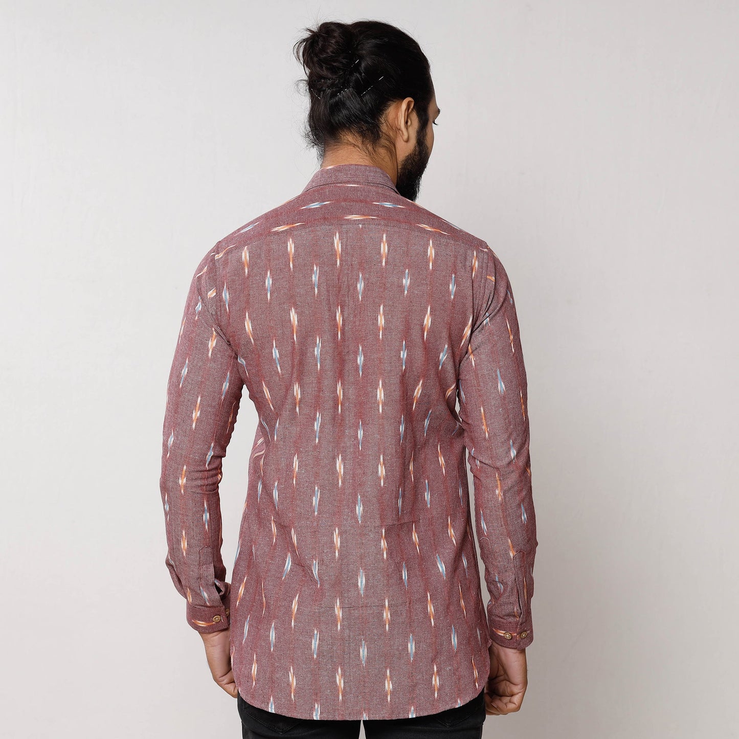  Pochampally Ikat Pure Cotton Men Full Sleeve Shirt 
