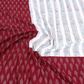 Pochampally Ikat with Sanganeri Patch Cotton Bedsheet Set