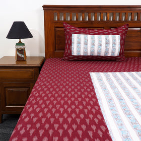 Pochampally Ikat with Sanganeri Patch Cotton Bedsheet Set