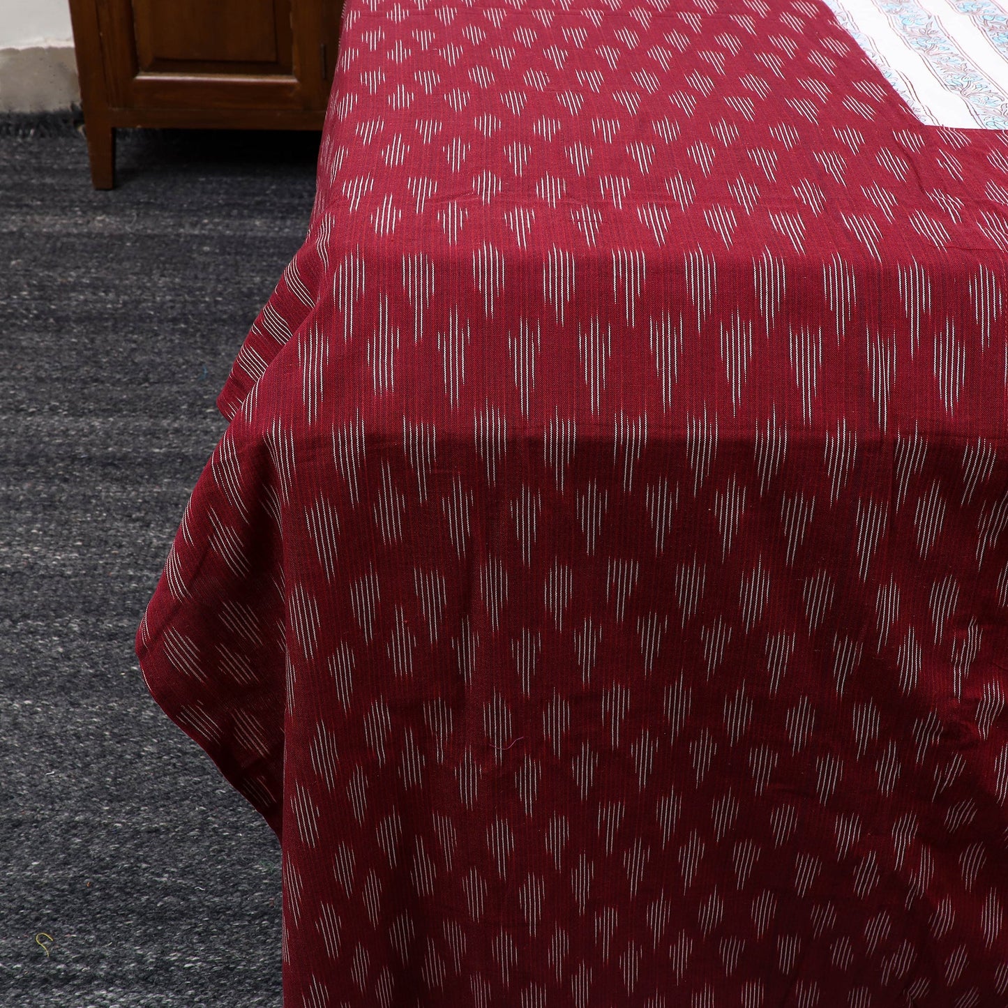 Pochampally Ikat with Sanganeri Patch Cotton Bedsheet Set