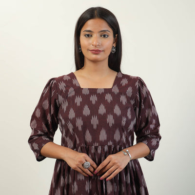 Pochampally Ikat Weave Cotton Dress 07 