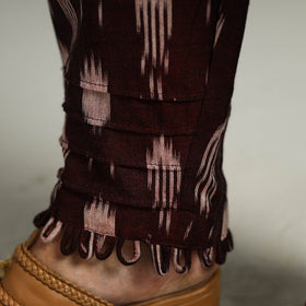Maroon - Pochampally Ikat Weave Cotton Elasticated Pant 05