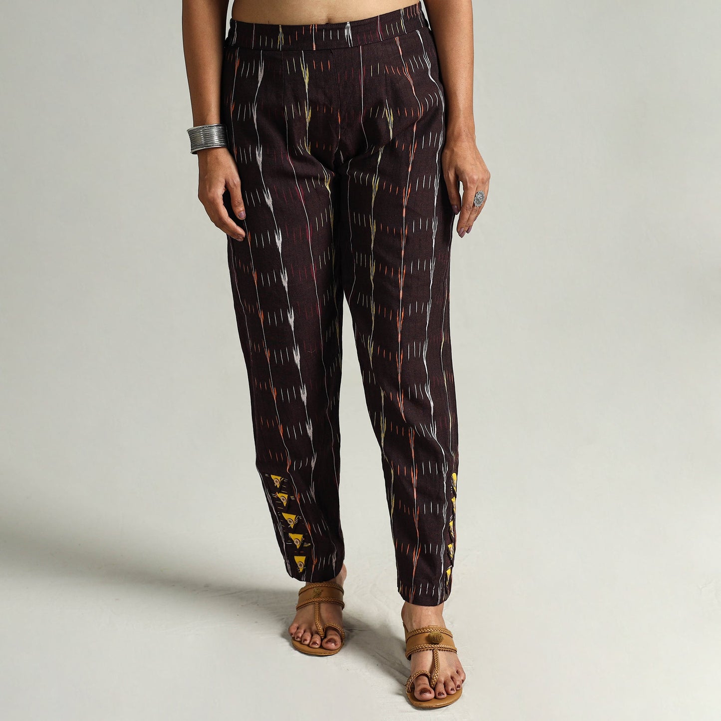 Buy Pochampally Ikat Weave Cotton Elasticated Pant 08 Online at iTokri.com