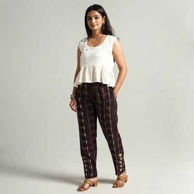 Buy Pochampally Ikat Weave Cotton Elasticated Pant 08 Online at iTokri.com