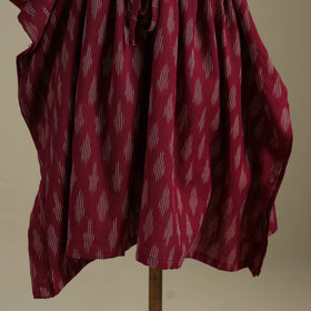 Maroon Pochampally Ikat Weave Cotton Kaftan (Medium)
