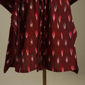 Maroon - pochampally ikat weave cotton kaftan (medium) 28