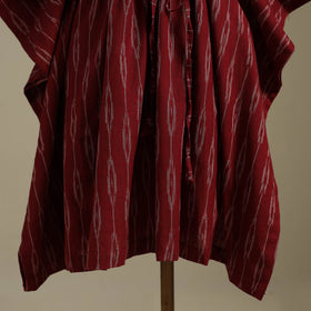 Maroon Pochampally Ikat Weave Cotton Kaftan (Medium)