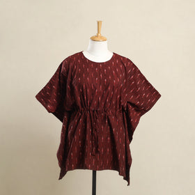 Buy Maroon Pochampally Ikat Weave Cotton Kaftan